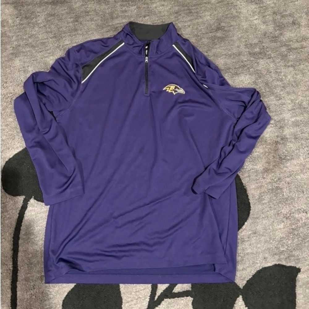 Team Apparel Black and Purple NFL Quarter-Zip Pullover - Picture 1 of 4